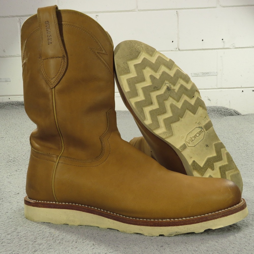 Tecovas Knox Boots Men 12.5 D Brown Cowboy Western Wedge Cowhide Leather Pull On